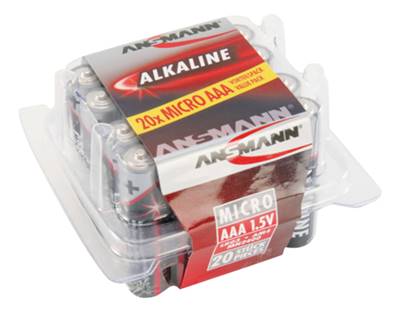 Boîte de 20 piles Ansmann LR03/AAA 1.5V Alcaline