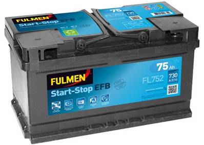 Batterie EFB Fulmen FL752 12V 75Ah 730A-LB4. Garantie 2 ans